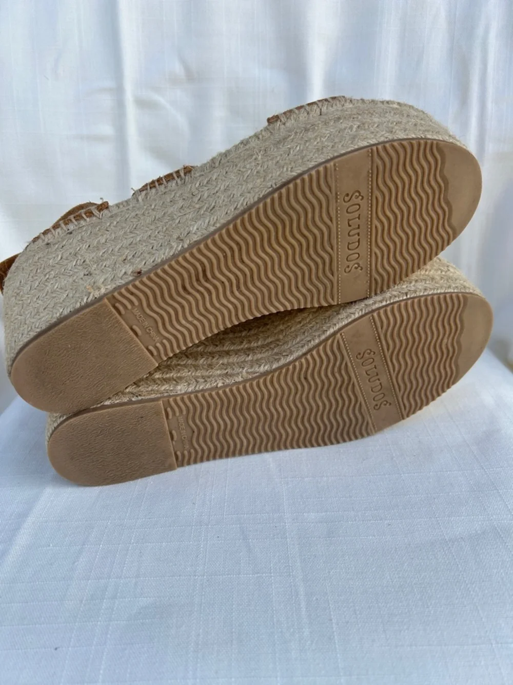 Saludos Women’s Brown Suede Espadrille Platform Sandals